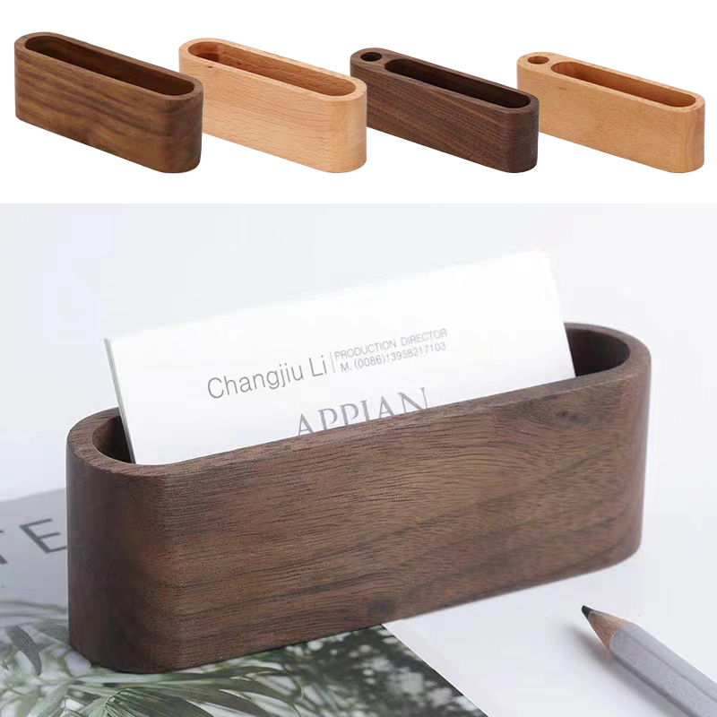 Home Office Tech Gadgets - Porte-carte de visite en bois, organisateur
