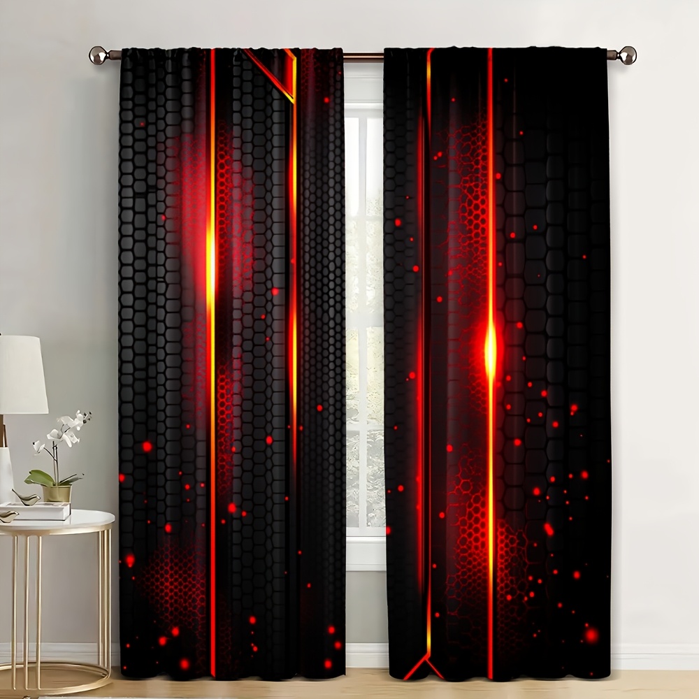 2 rideaux effet lave noir et r - Office Tech For Men avis et prix